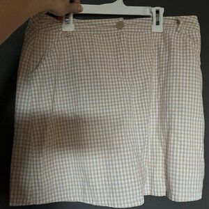 White Stage Tennis Skort Gingham Plaid